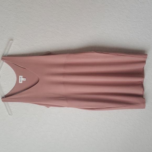 4/$30 Open Edit Sleeveless Scoopneck Tan Mocha Bodycon Dress Size Large - Picture 9 of 12